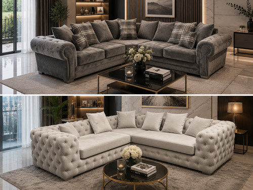 Fabric corner sofa scatter - fabric,