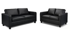 Black PU Leather Sofa 3 Seater