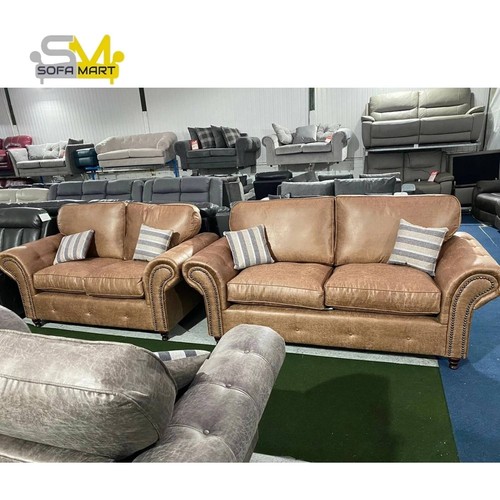 Oakland brown seater sofa - brown,
