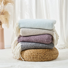 Plain Faux Mohair Throw 127 x