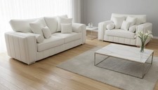 Lilly 3+2 Seater White Velvet
