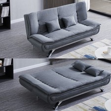 Grey Fabric 3 Seater Sofa Bed