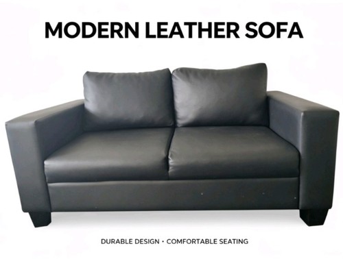 Premium black leather - black, 2-seater